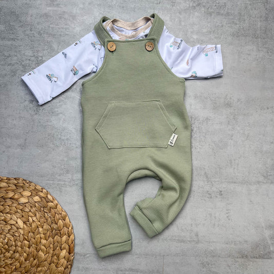 Latzhose dusty green | Gr. 86