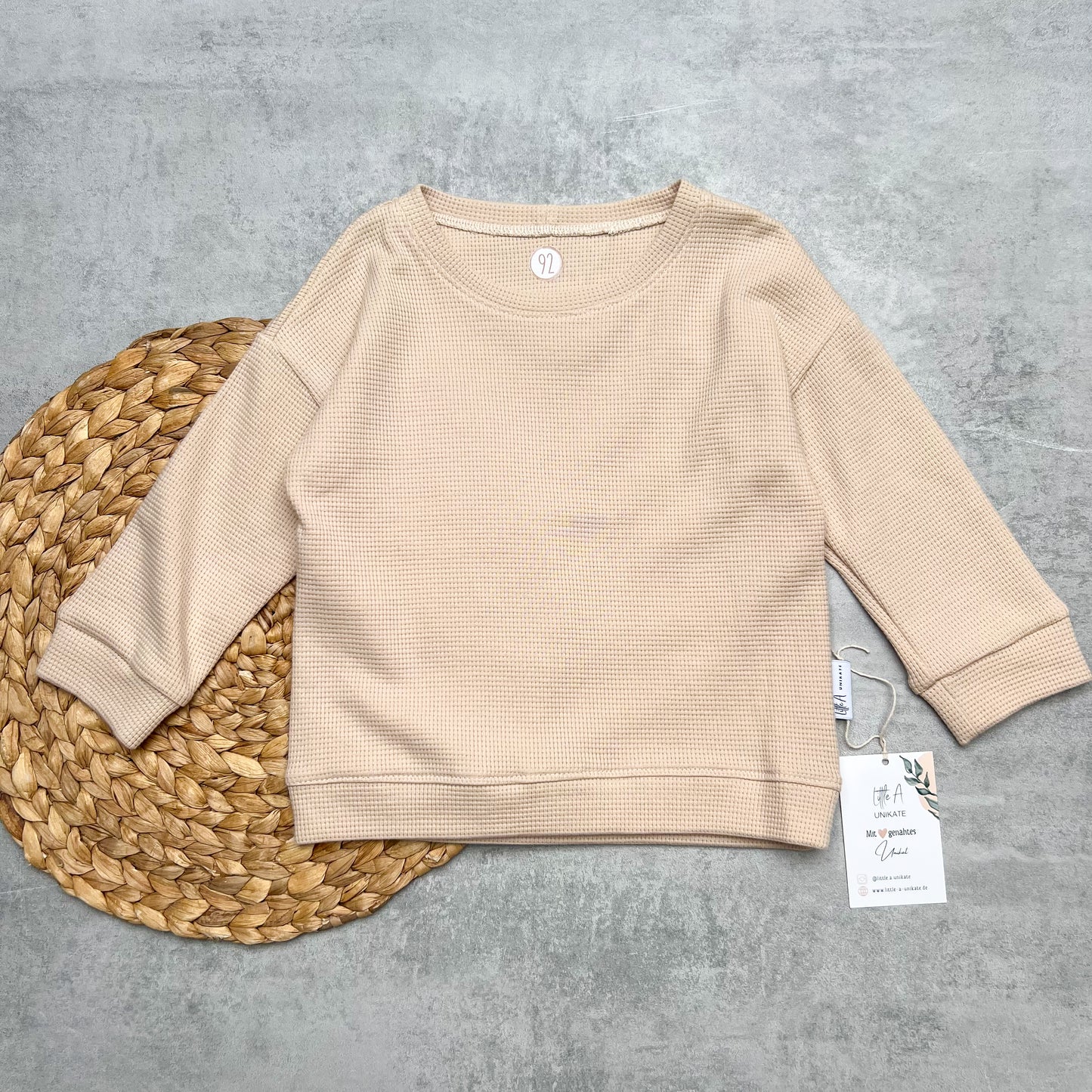 Waffelsweater creme | Gr. 92