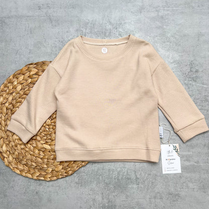 Waffelsweater creme | Gr. 92