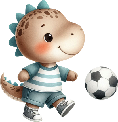 Bügelbild "Fußballdino"