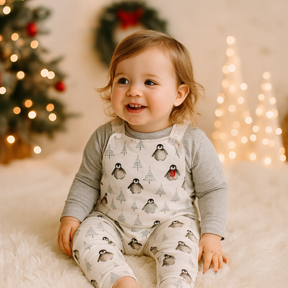 Weihnachtliche Latzhose | Gr. 86