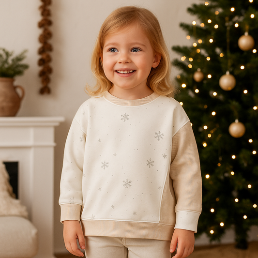 Winterlicher Sweater Schneeflocke | Größe 104