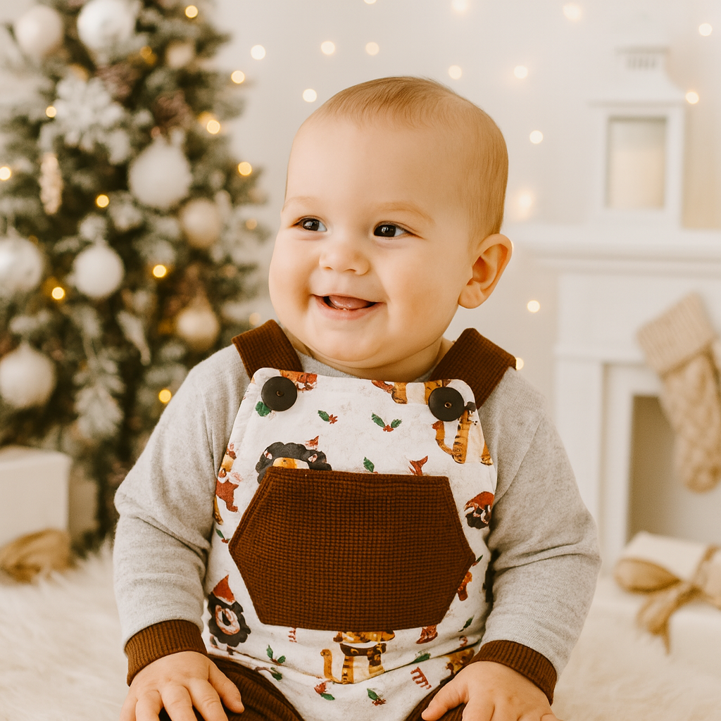 Weihnachtliche Latzhose | Gr. 74