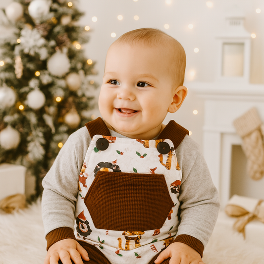 Weihnachtliche Latzhose | Gr. 74