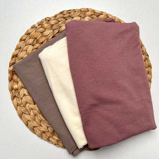 French Terry Colorblock Taupe Creme Mauve