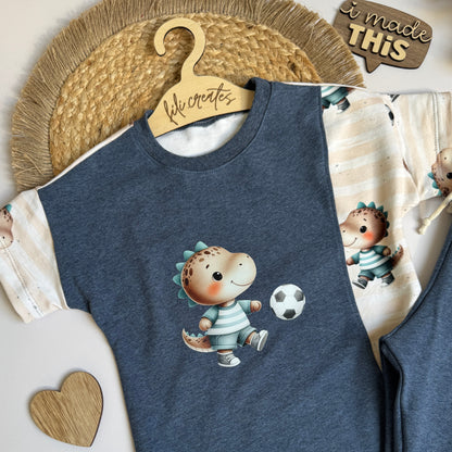 Bügelbild "Fußballdino"
