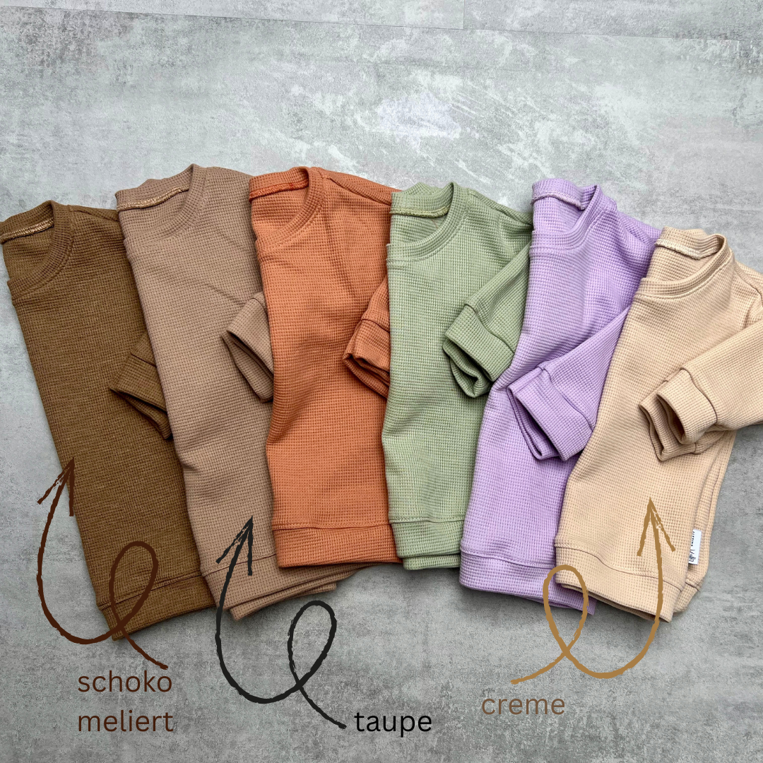 Waffelsweater taupe | Gr. 104